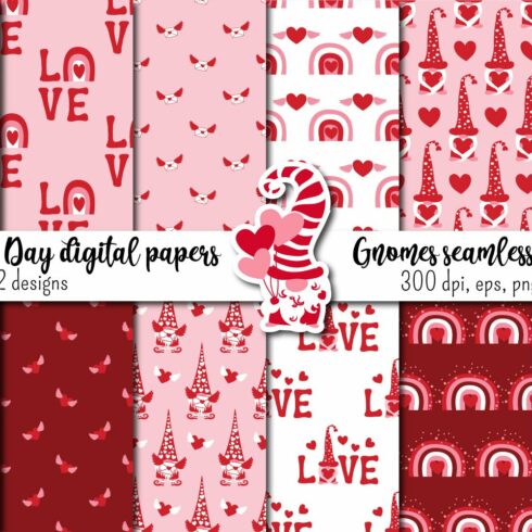 Valentine's Day seamless patterns cover image.