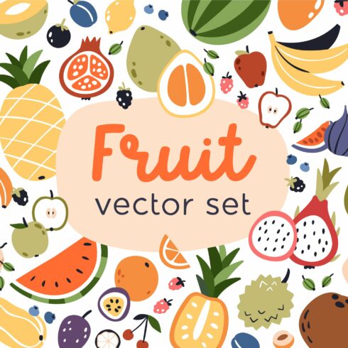 Fresh organic fruits and berries set cover image.