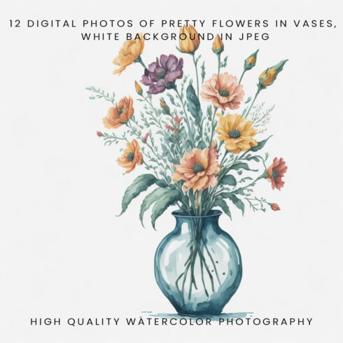 12 Digital Photos of Flowers cover image.