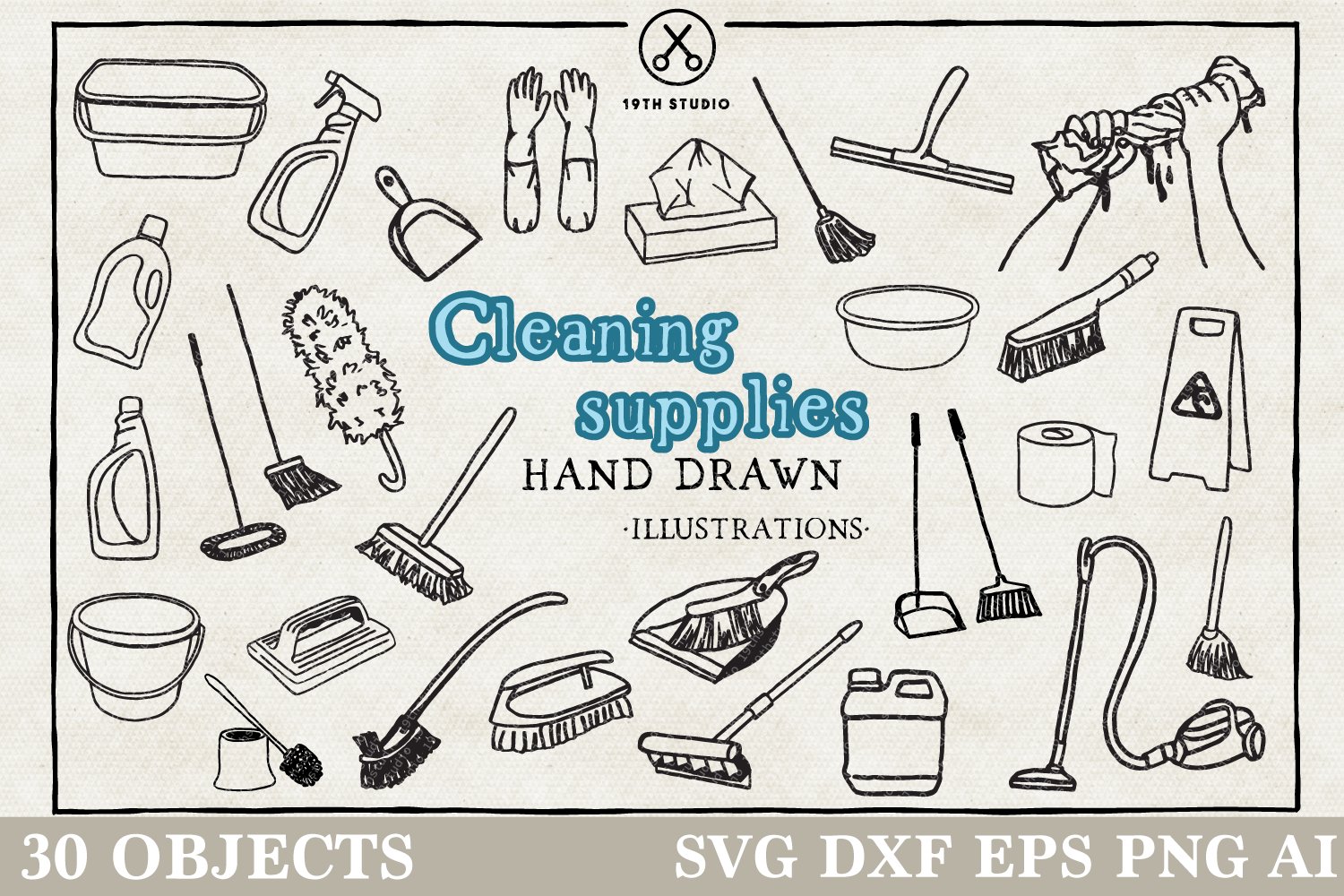 Cleaning Supplies Illustration Pack cover image.