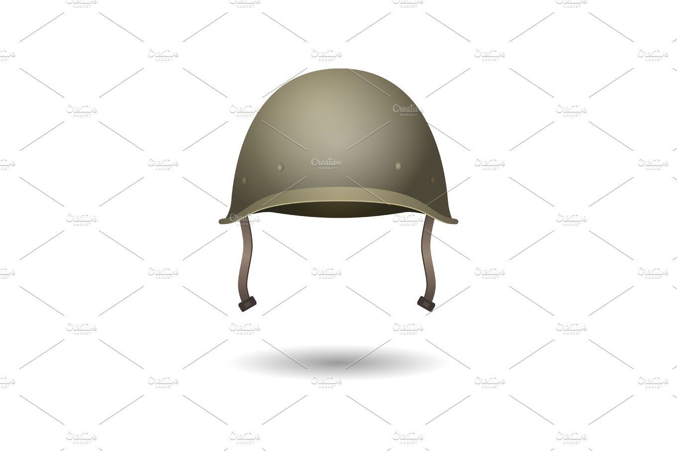 Military classical green helmet. Infantry wear of Second World War cover image.