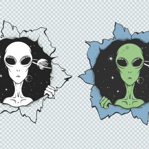 alien looks from the hole of space cover image.
