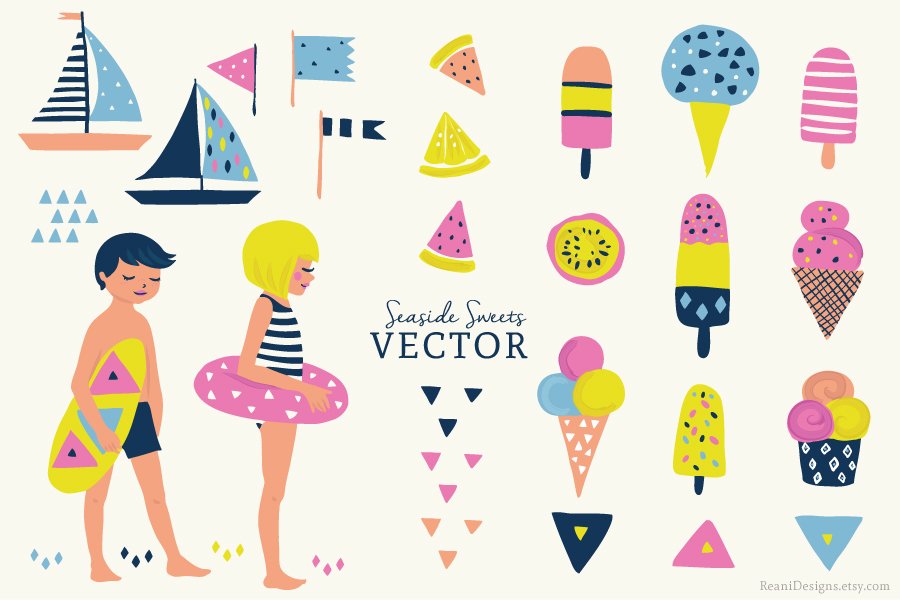 Beachside Vector Set - Illustration cover image.