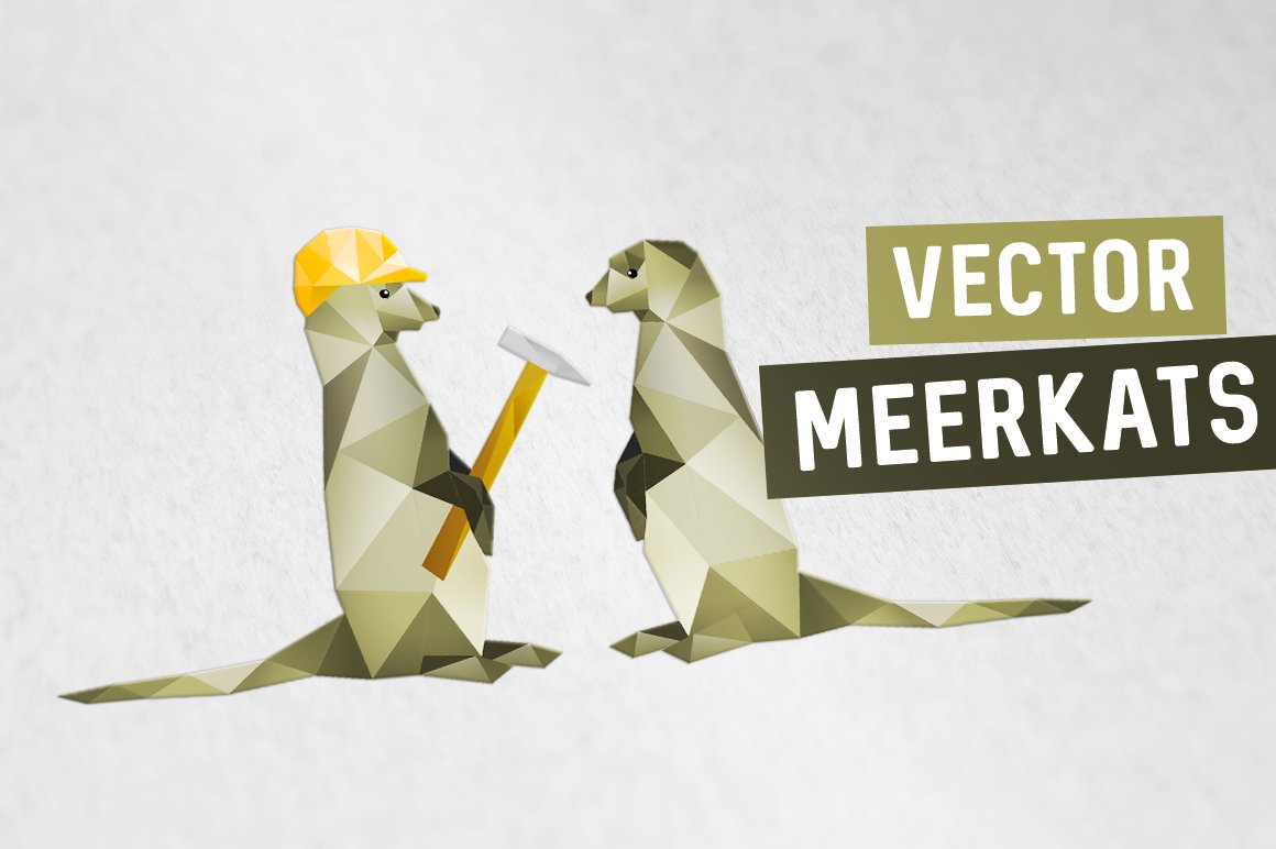 Cute Vector Meerkats Origami Styled cover image.