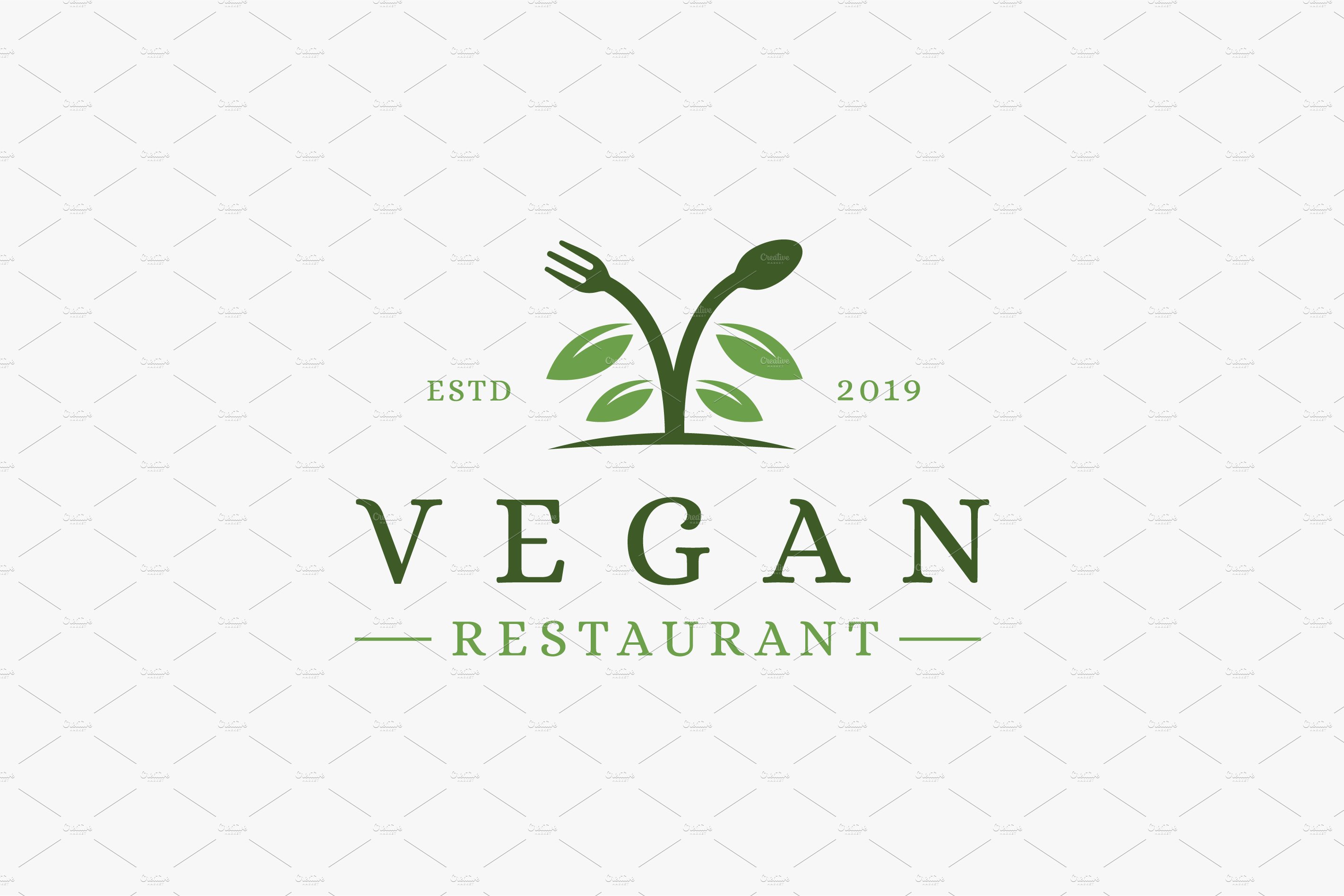 Organic, vegan restaurant logo cover image.
