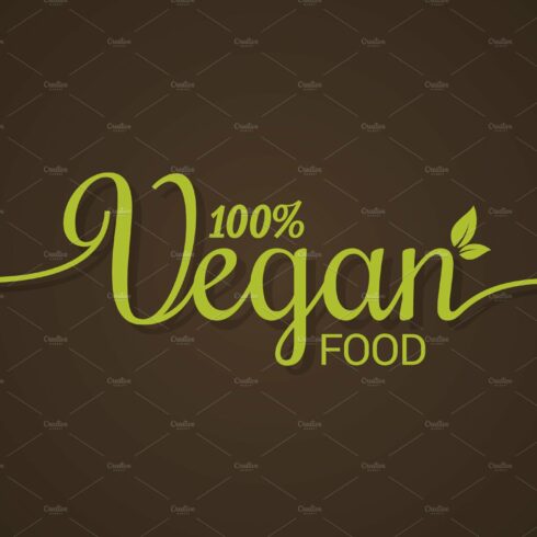 Vegan lettering logo. cover image.