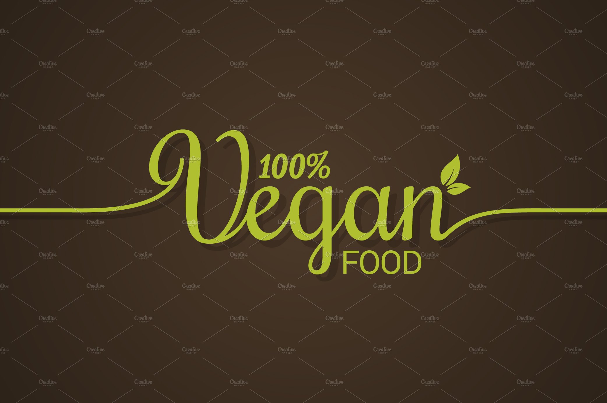 Vegan lettering logo. cover image.