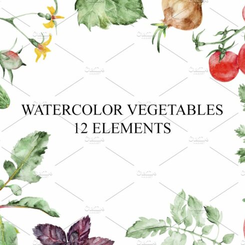 Set of watercolor vegetables cover image.