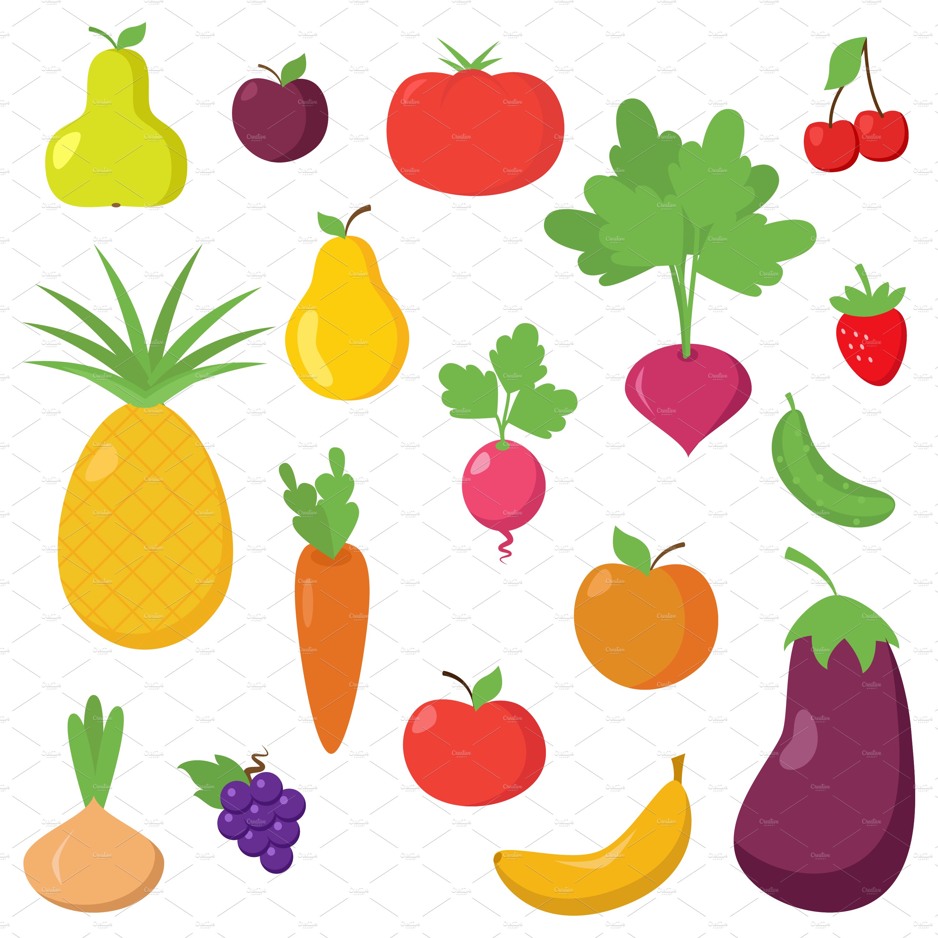 Fruit and Vegetable Vectors/Clipart cover image.