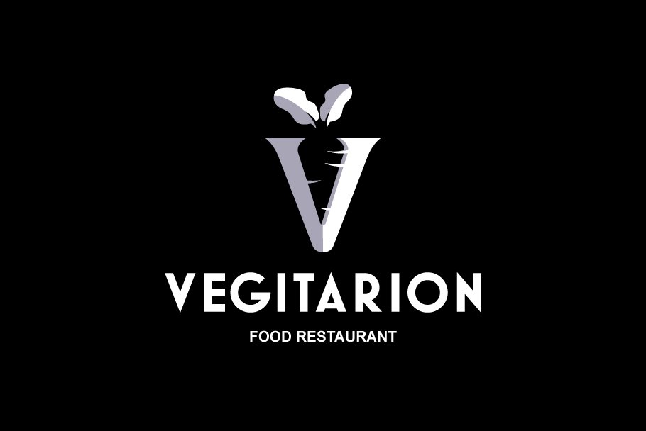 vegitarian food logo preview 03 363