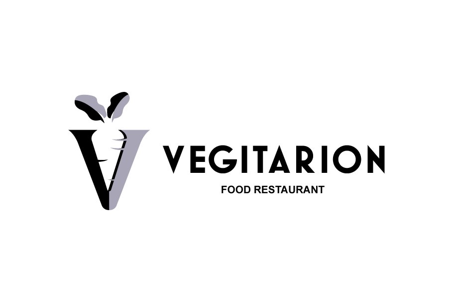 vegitarian food logo preview 04 627