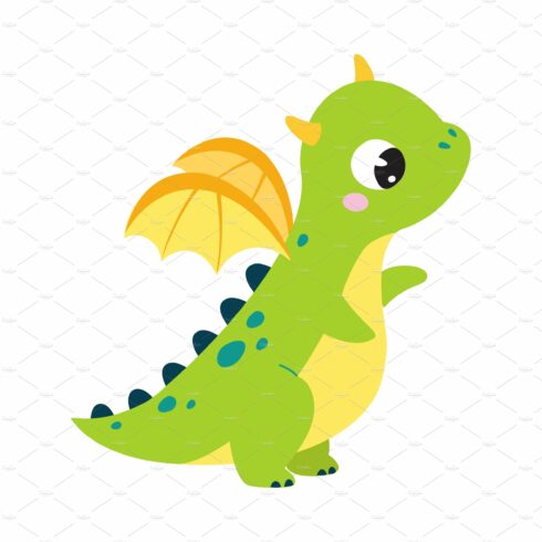 Cute Green Little Dragon with Wings cover image.