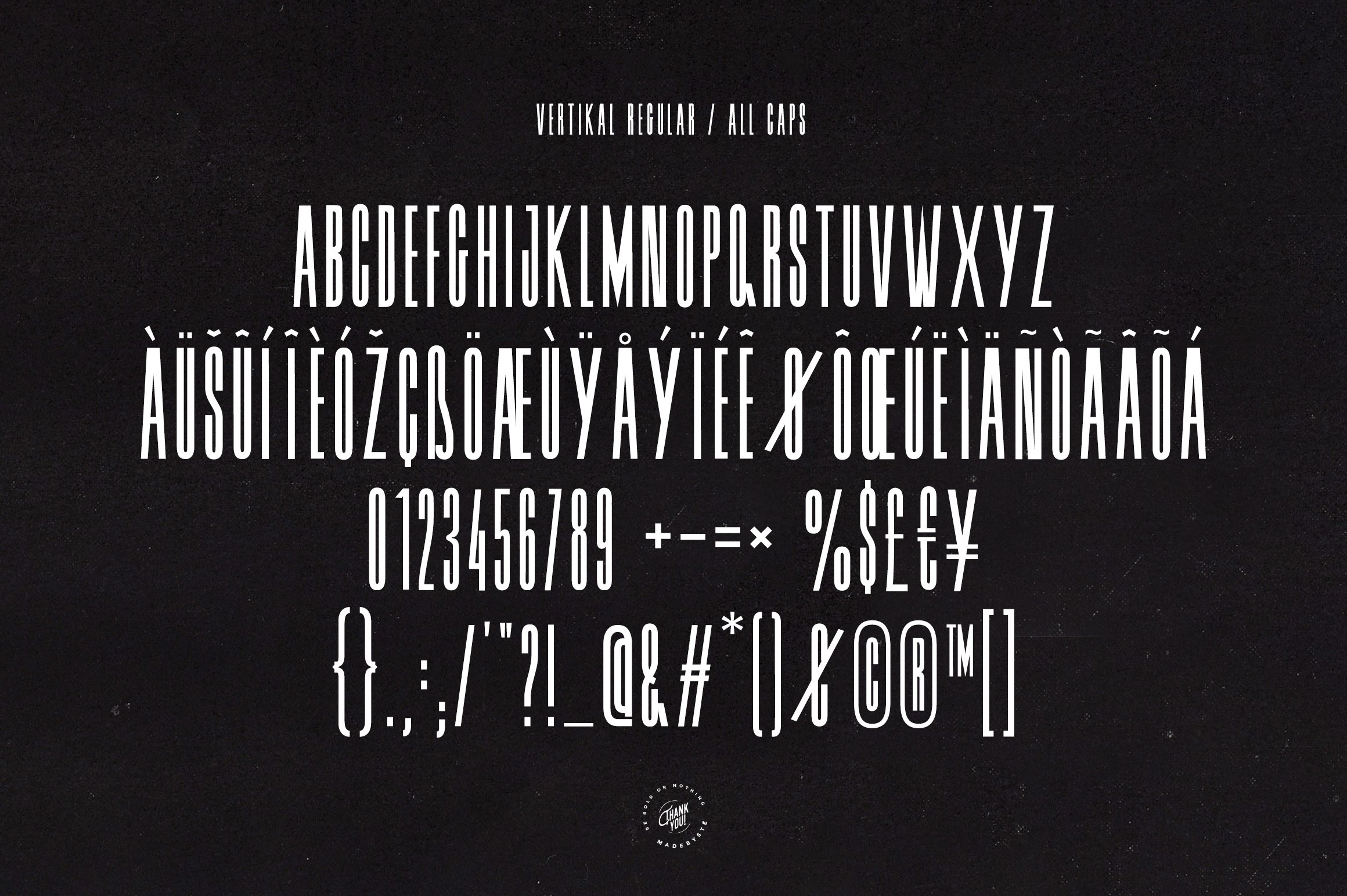 vertikal ultracondensed modern typeface cover10 546