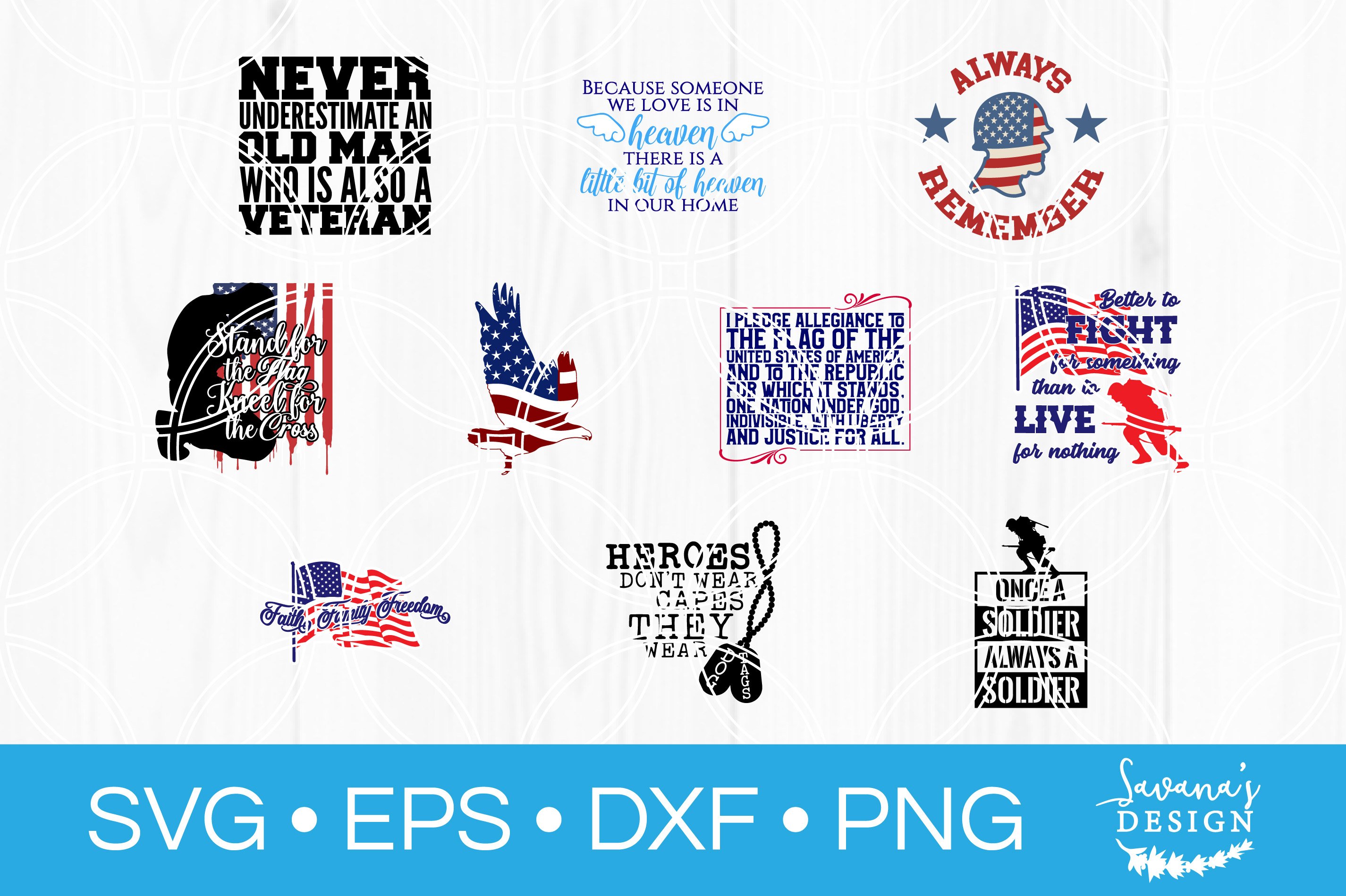 Veterans Day SVG Bundle Memorial Day preview image.