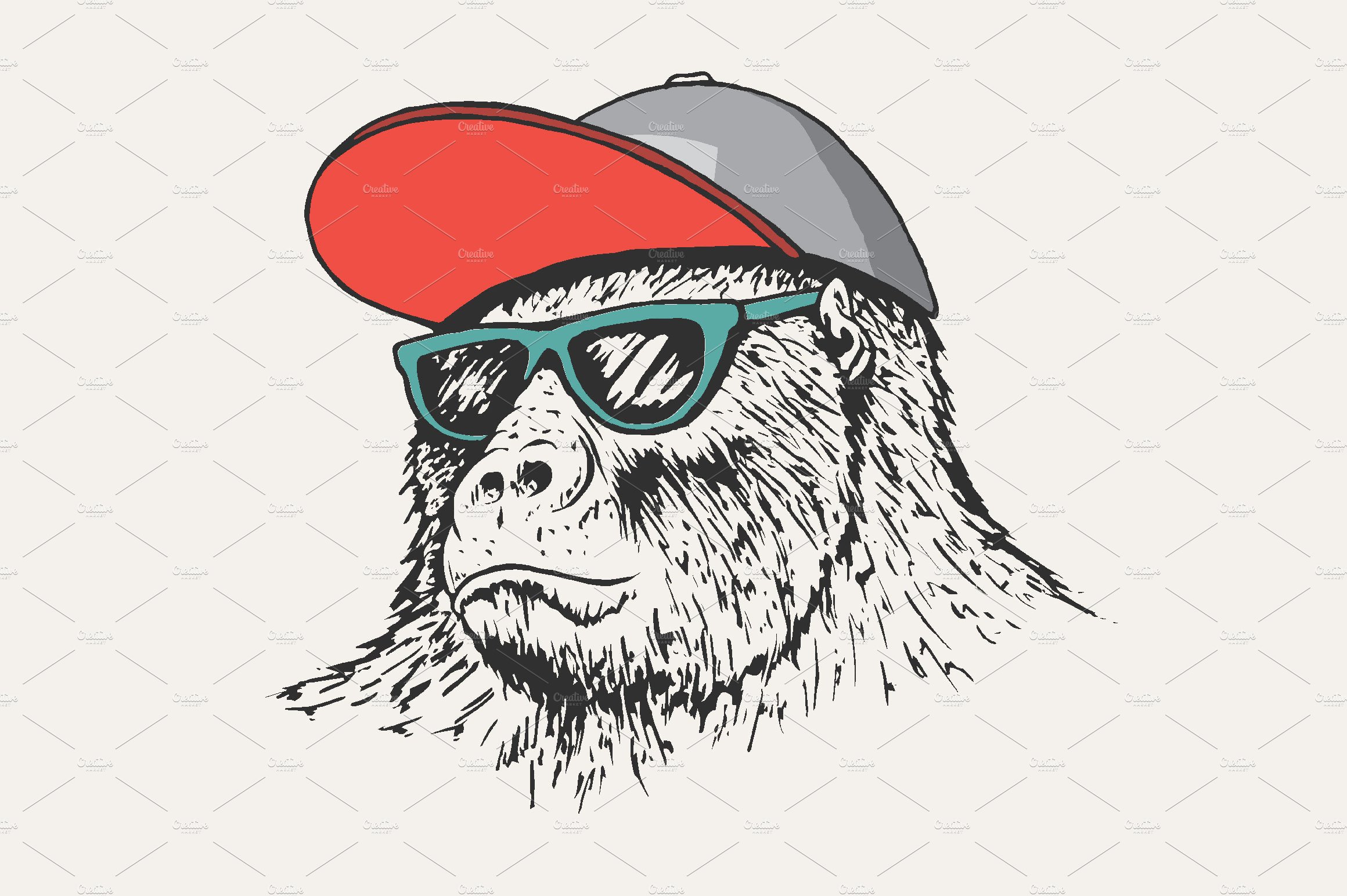 gorilla wearing a cap and sunglasses cover image.