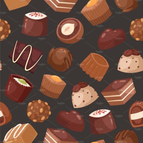 Sweet chocolate seamless pattern cover image.