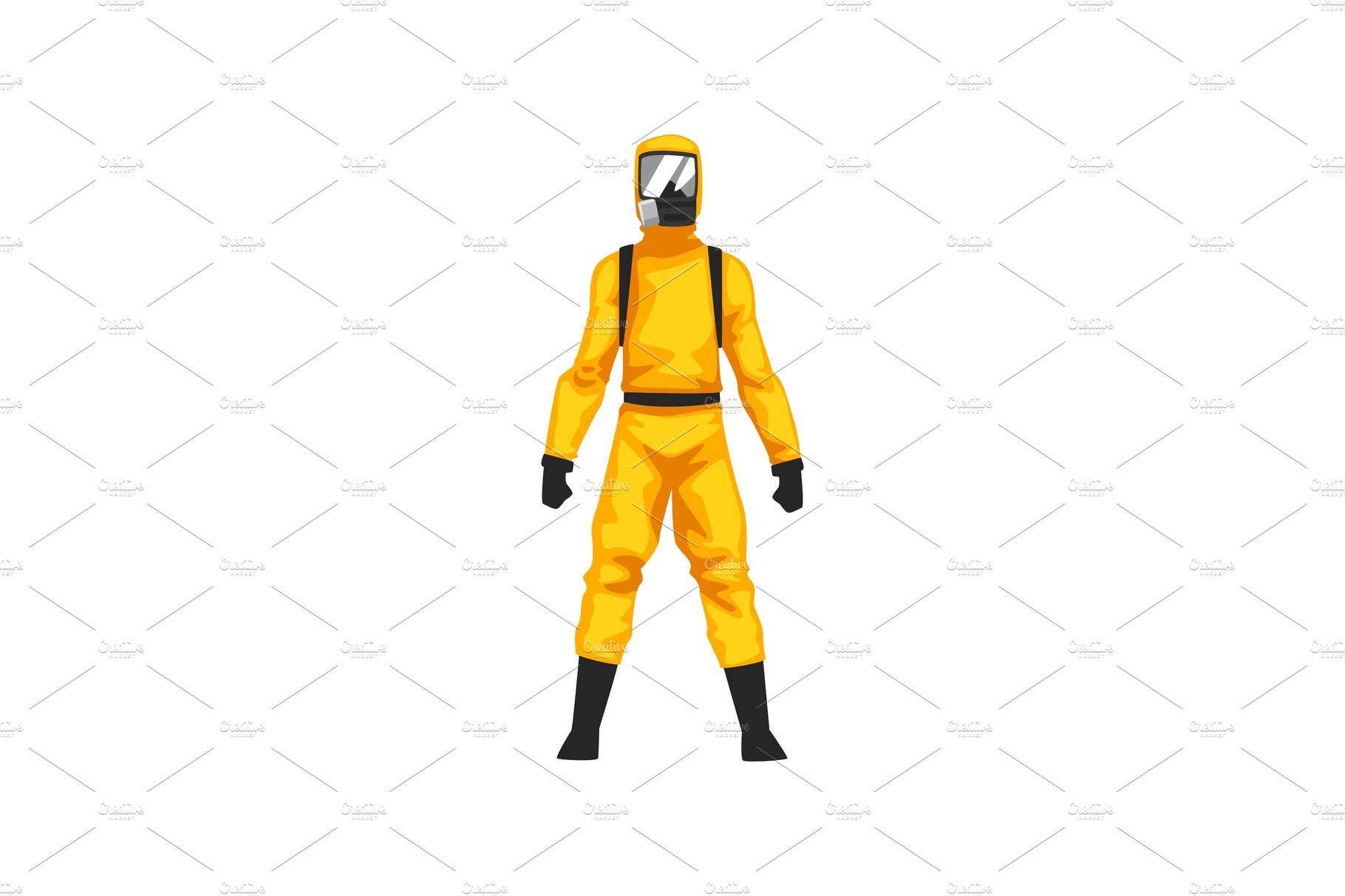Man in Protective Suit and Gas Mask cover image.