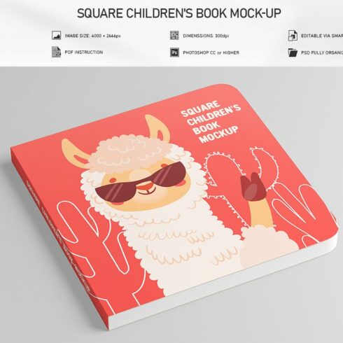 Square Children's Book Mock-Up cover image.