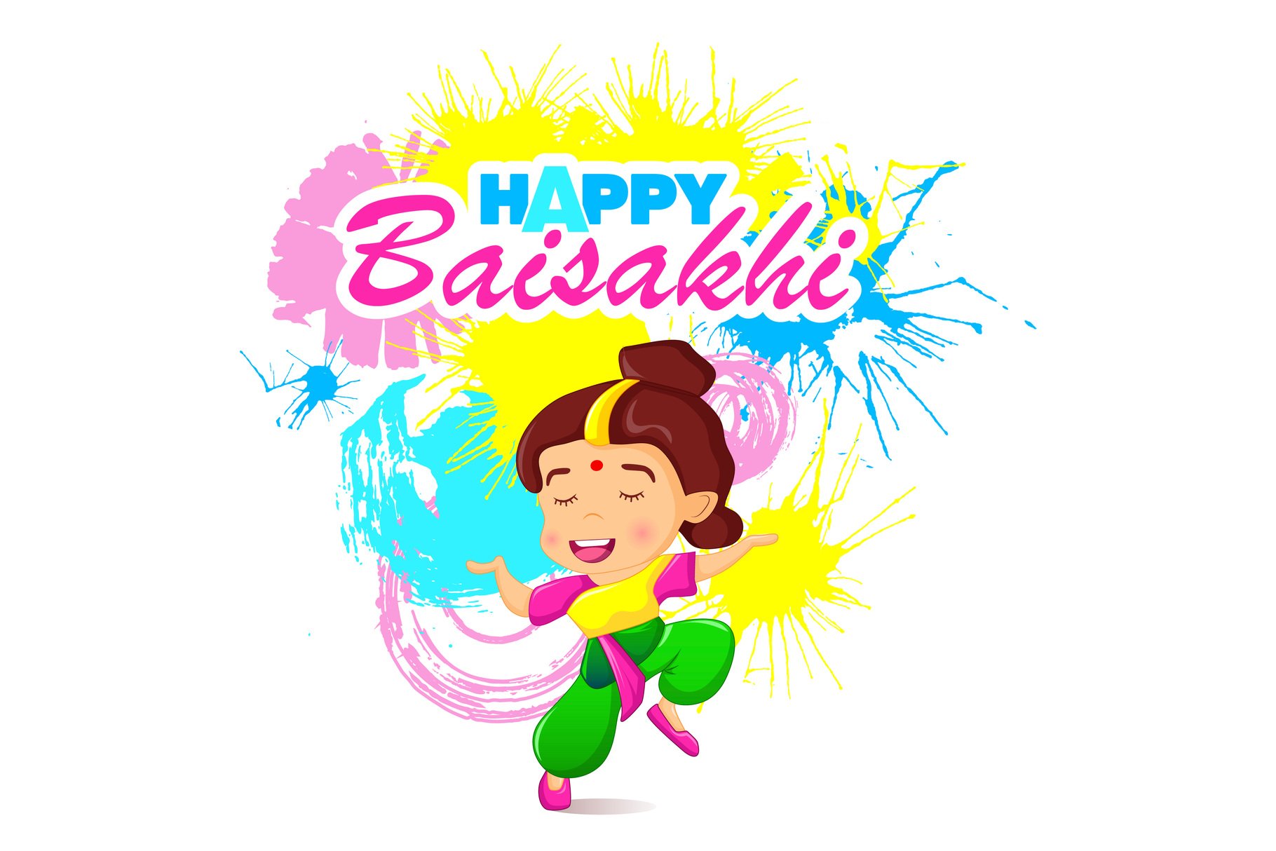 Happy baisakhi woman concept banner, cover image.