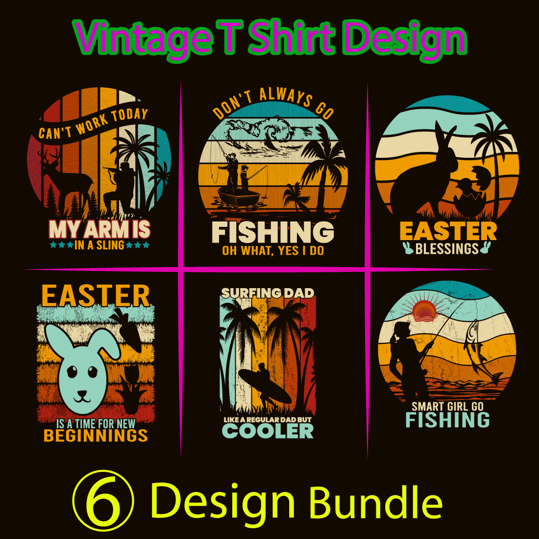 Easter Vintage T Shirt Design Bundle - MasterBundles