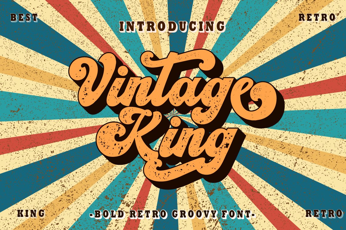 Vintage King - Retro Groovy Font cover image.