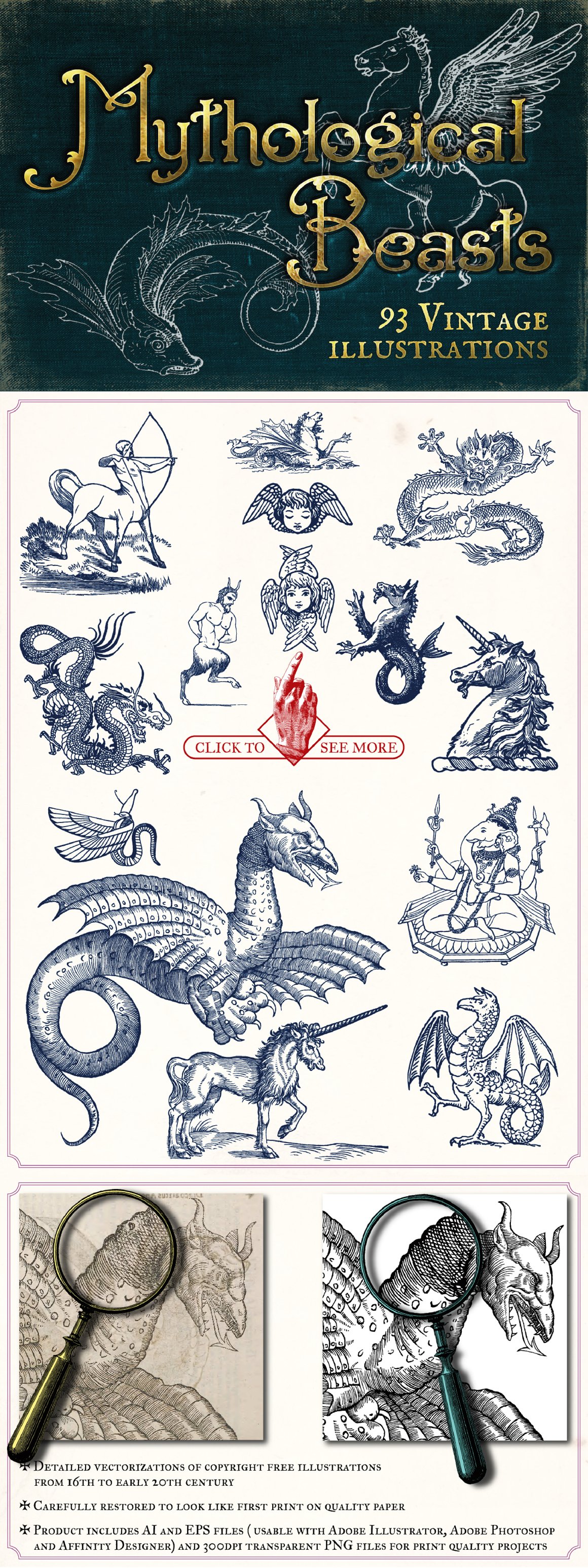 Vintage Mythological Beasts cover image.