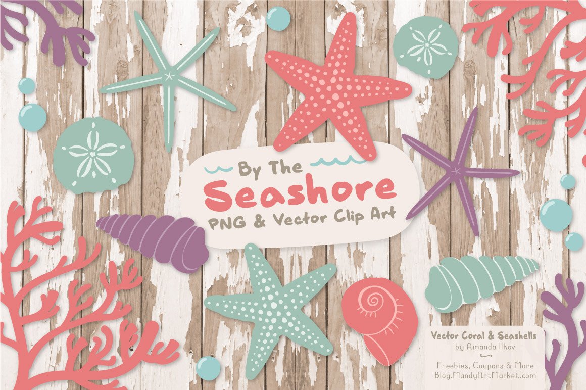 Seashells Clipart in Vintage Girl preview image.