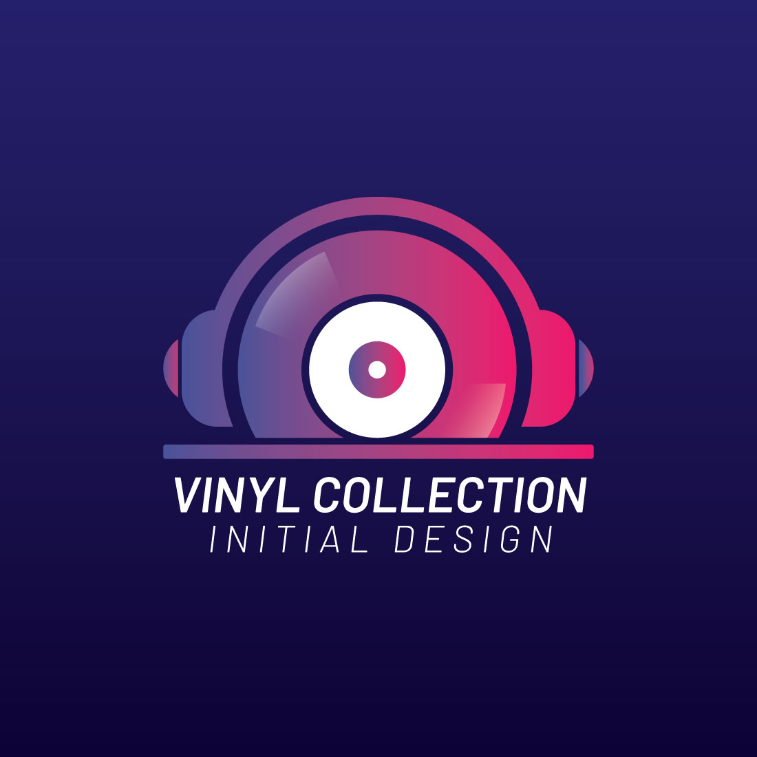 Music Logo Icon vinyl collection Logo Design Template Element Vector preview image.
