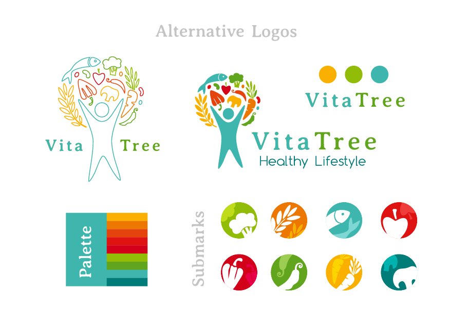 Healthy Food Logo. Vita Tree. preview image.
