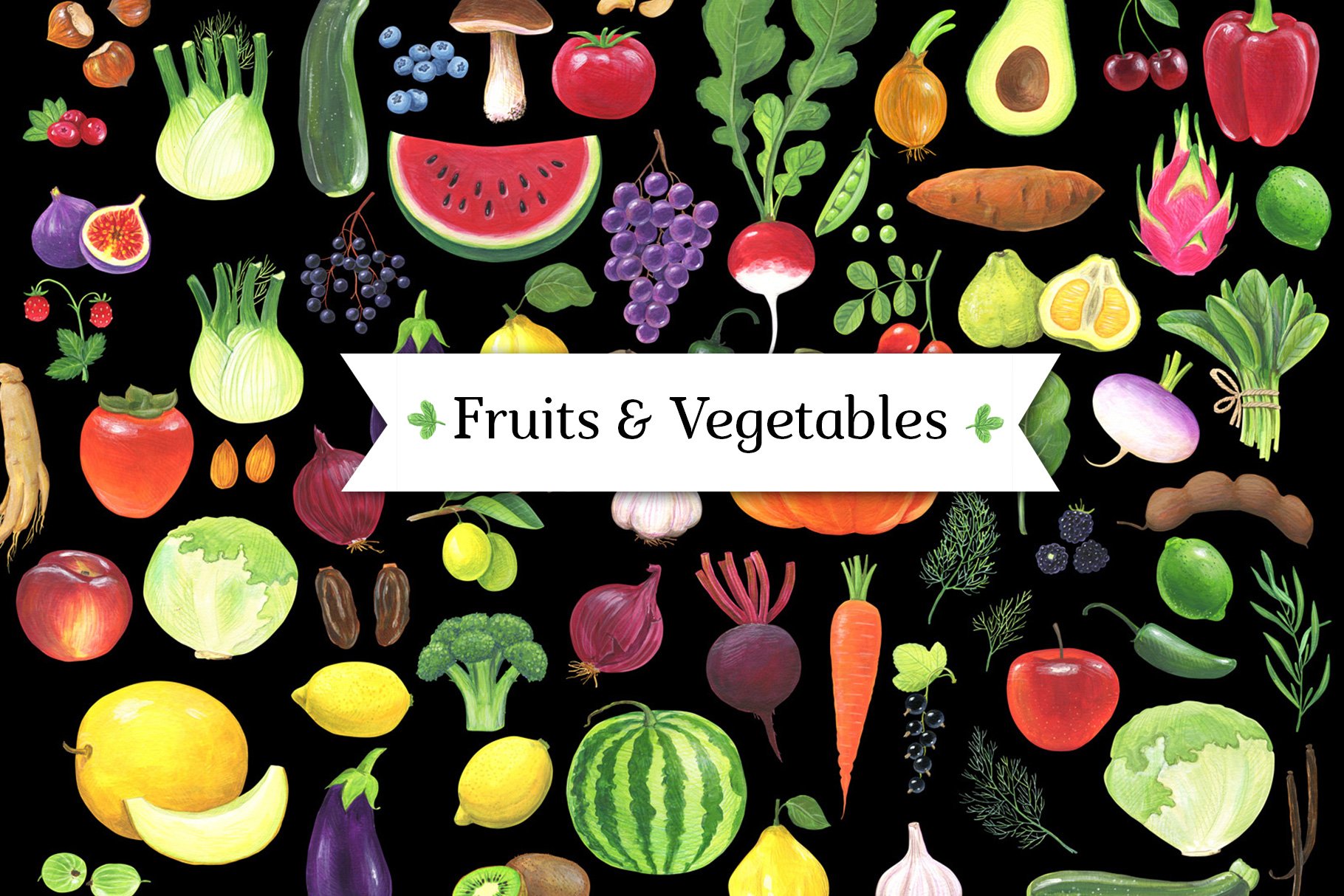 Fruits and Vegetables set cover image.
