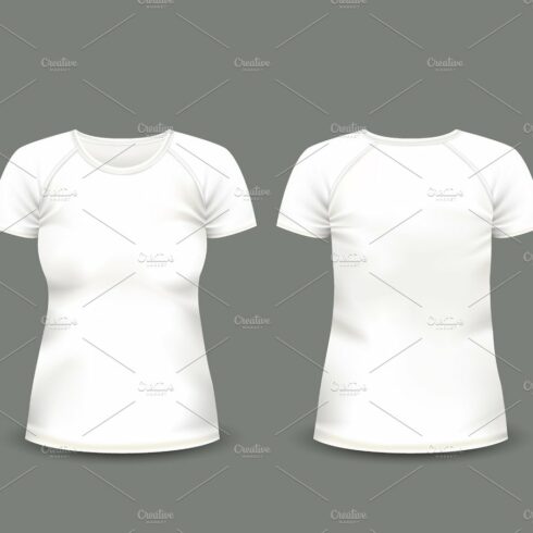 White raglan t-shirt. Vector template. cover image.