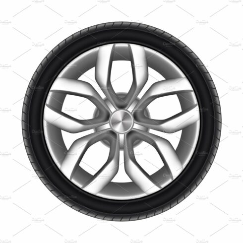 Tire of a car isolated. Rubber tyre cover image.