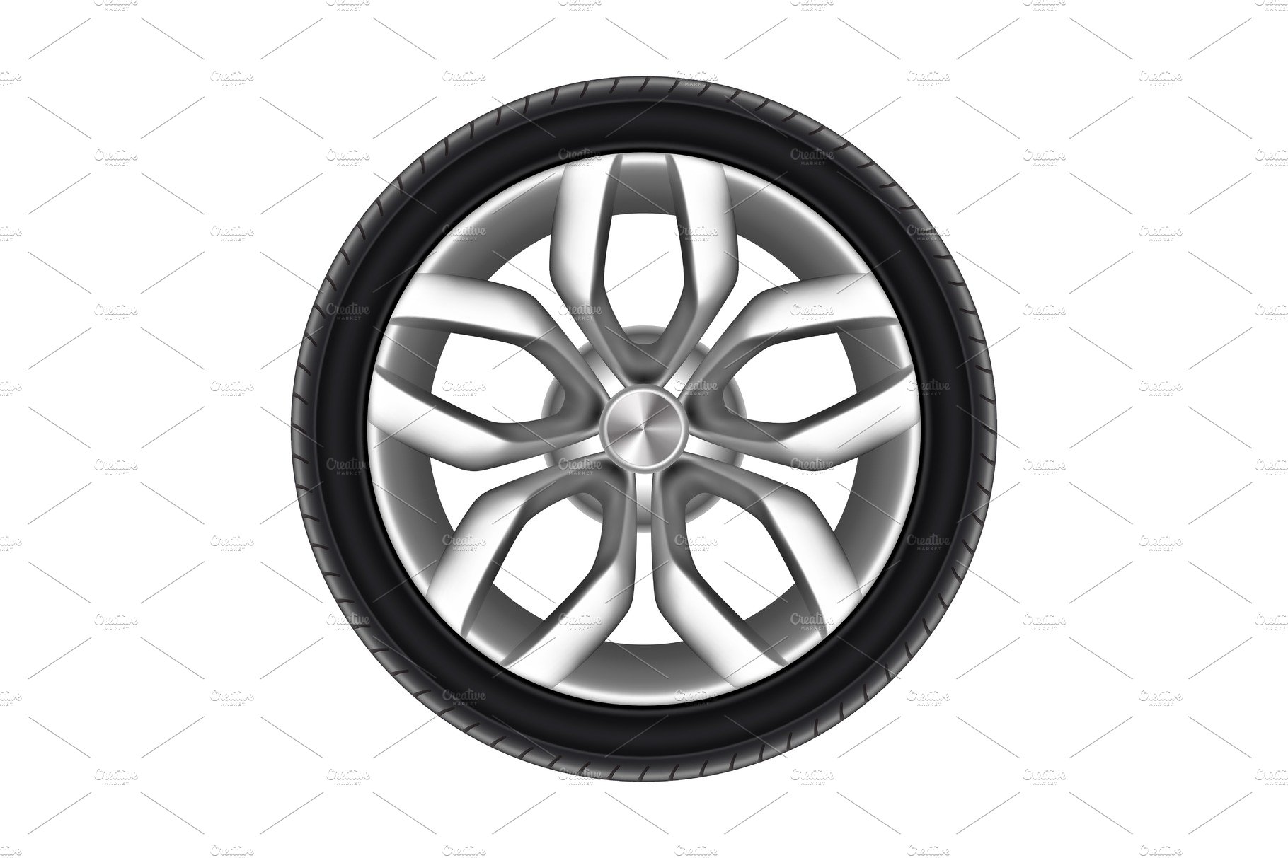 Tire of a car isolated. Rubber tyre cover image.