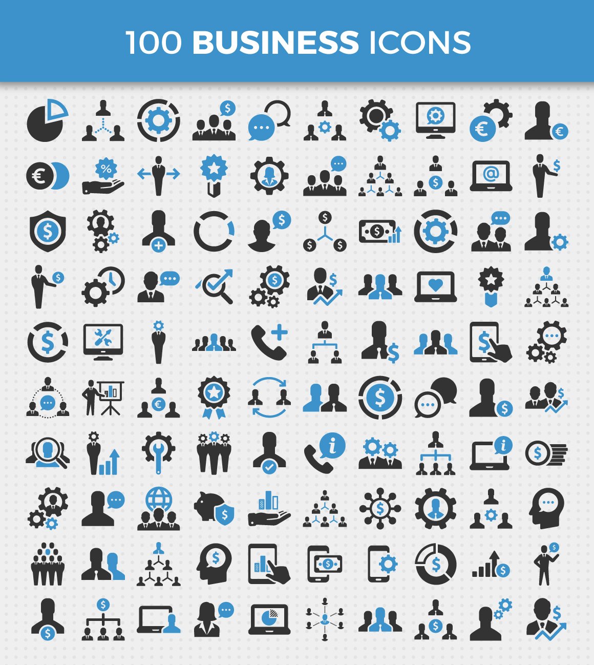 100 Business Icons Vol. 2 preview image.