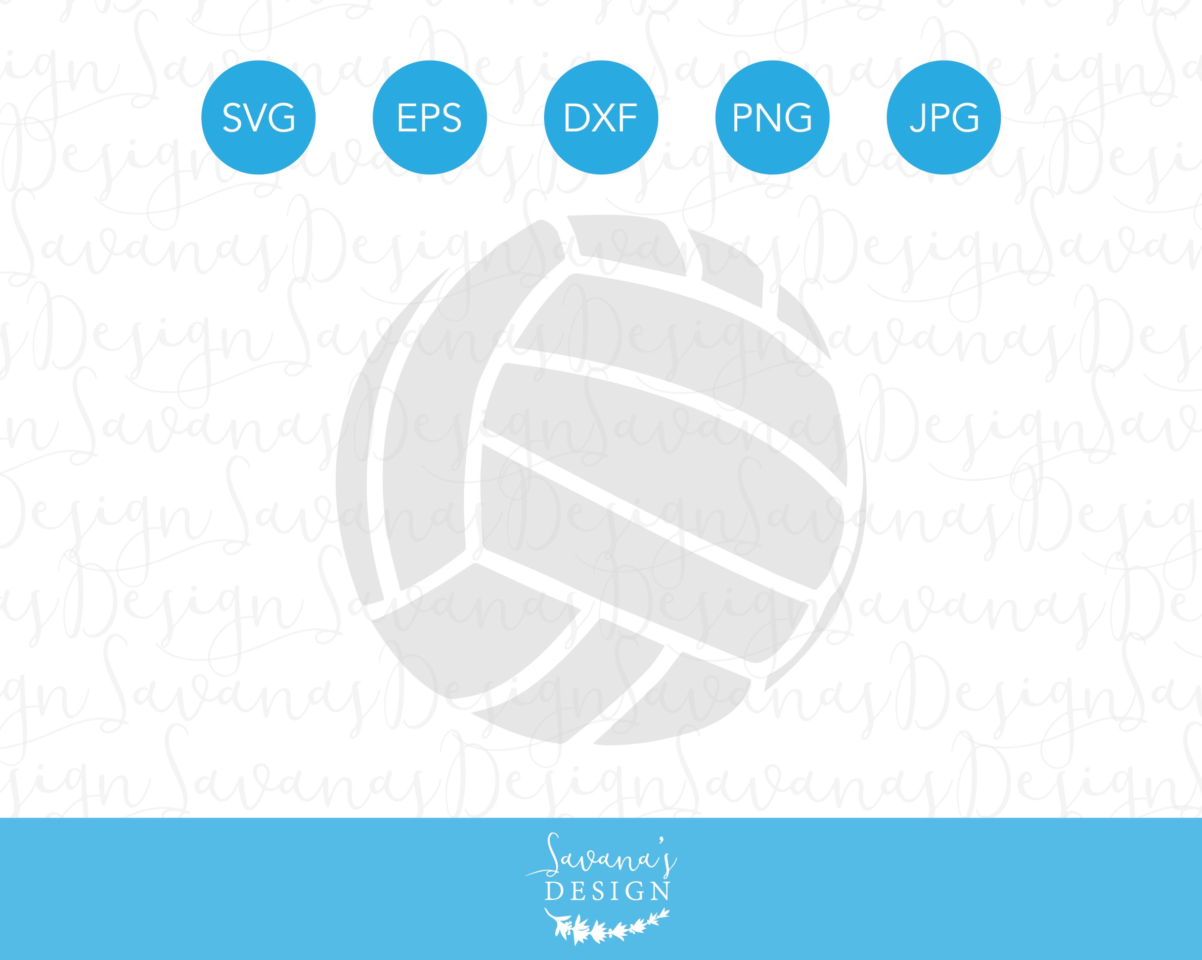 Volleyball Vector SVG EPS DXF PNG cover image.