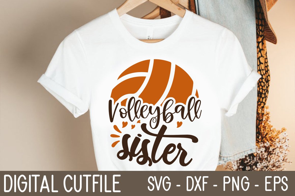 Volleyball Sister SVG cover image.