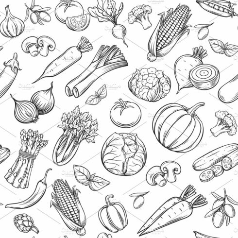 Vegetables Seamless Pattern cover image.