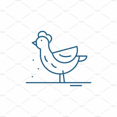 Hen line icon concept. Hen flat cover image.