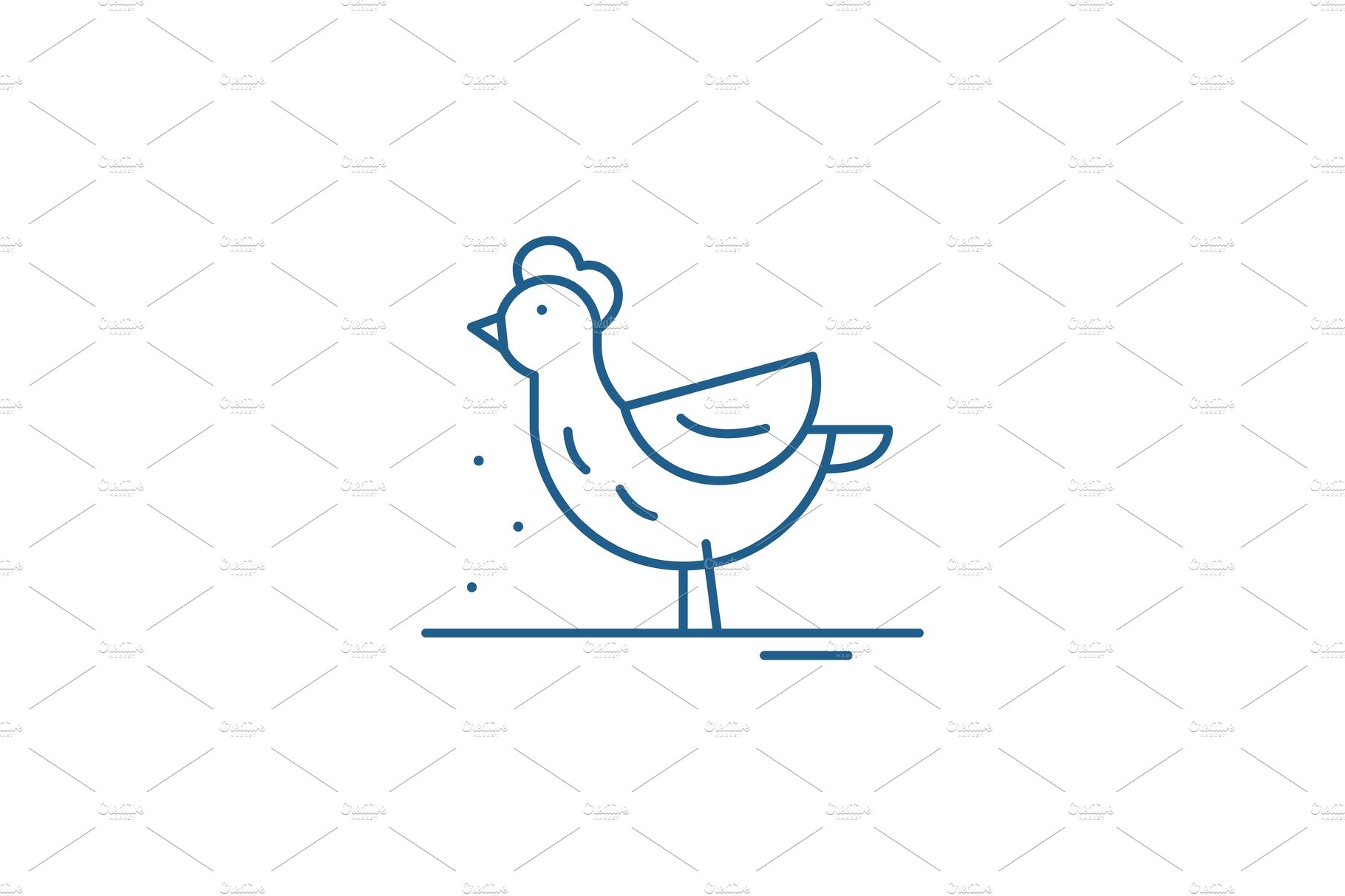 Hen line icon concept. Hen flat cover image.
