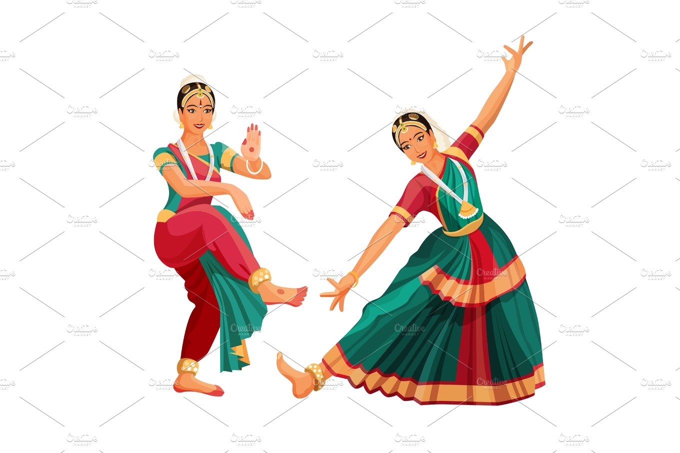 Woman dancer in national indian cloth dancing Bharatanatyam folk dance cover image.