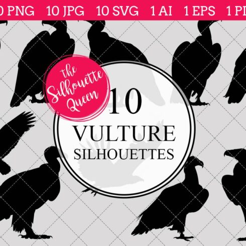 Vulture silhouette vector graphics cover image.