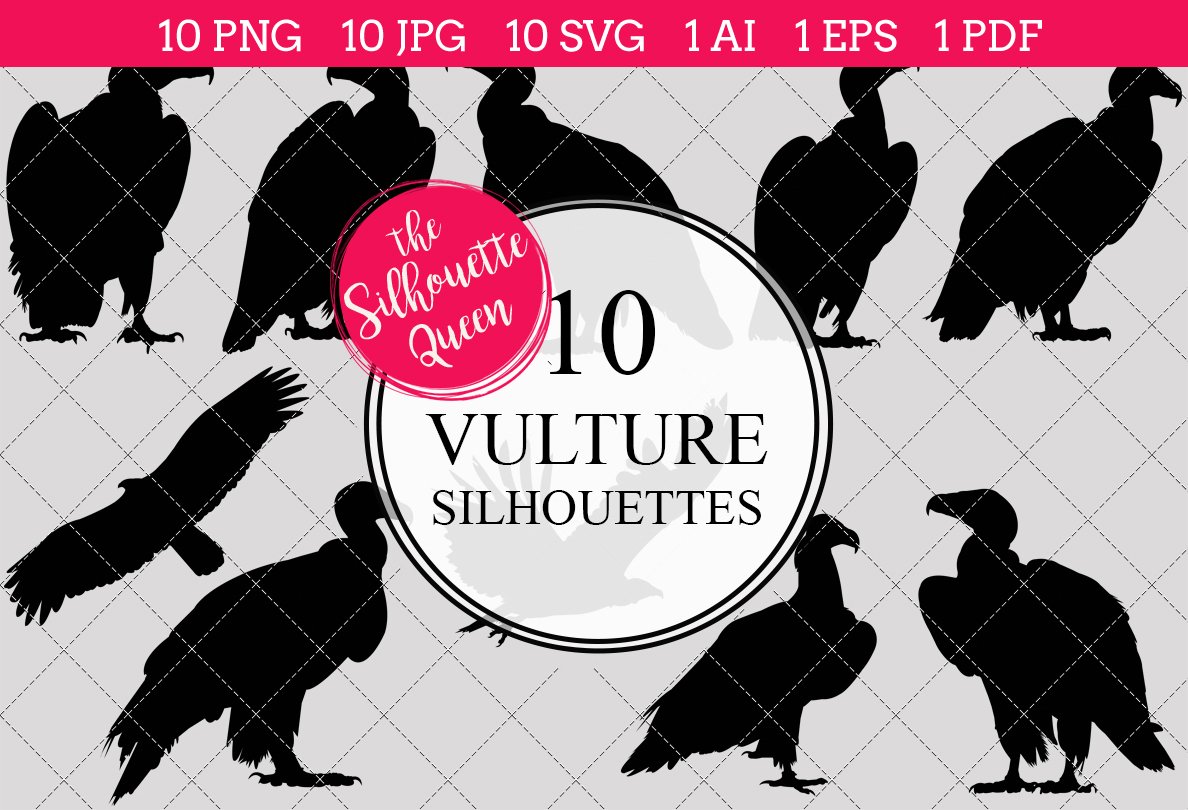 Vulture silhouette vector graphics cover image.