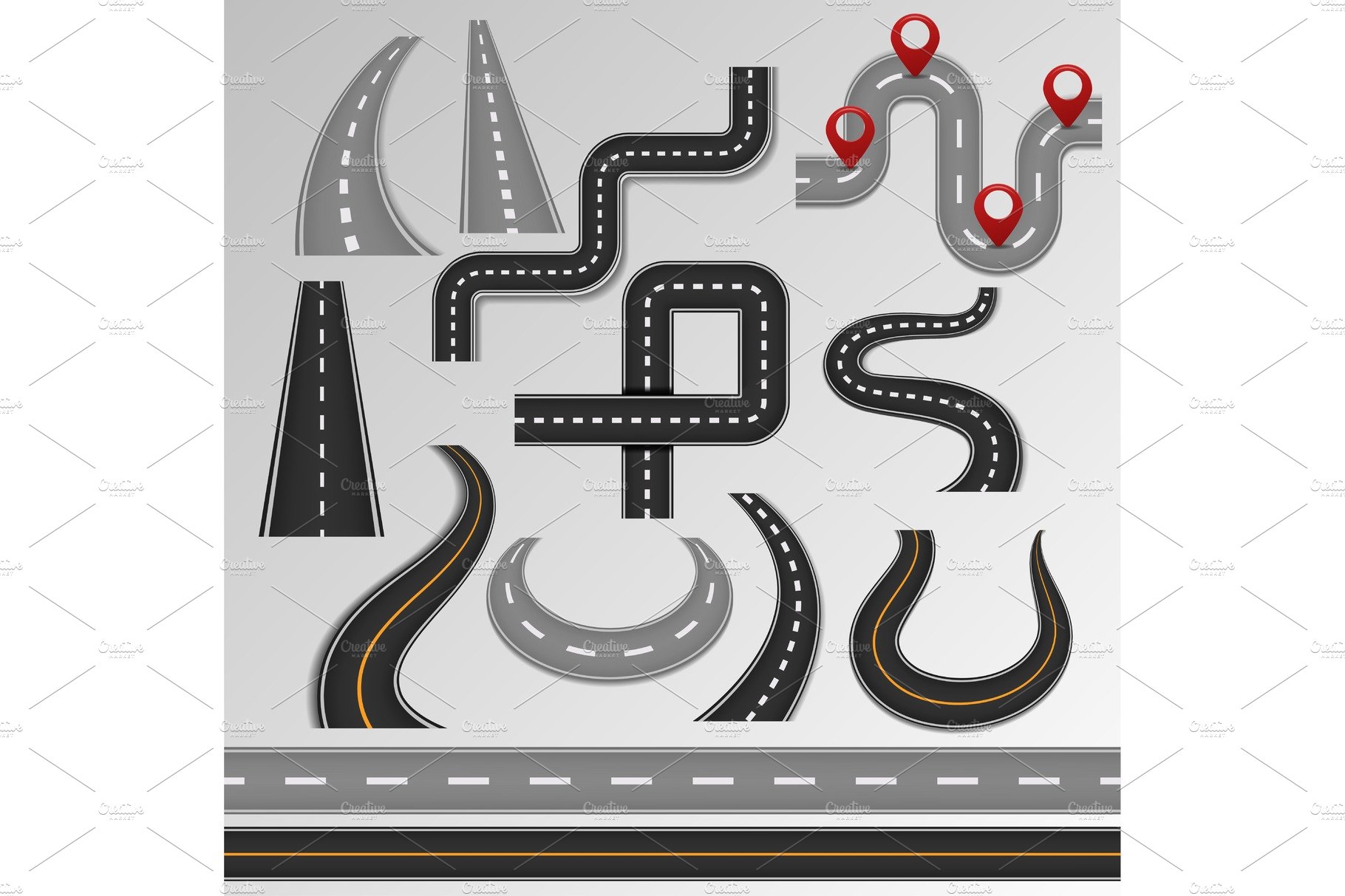 Road vector roadway and highway on map with route path illustration set of ... cover image.