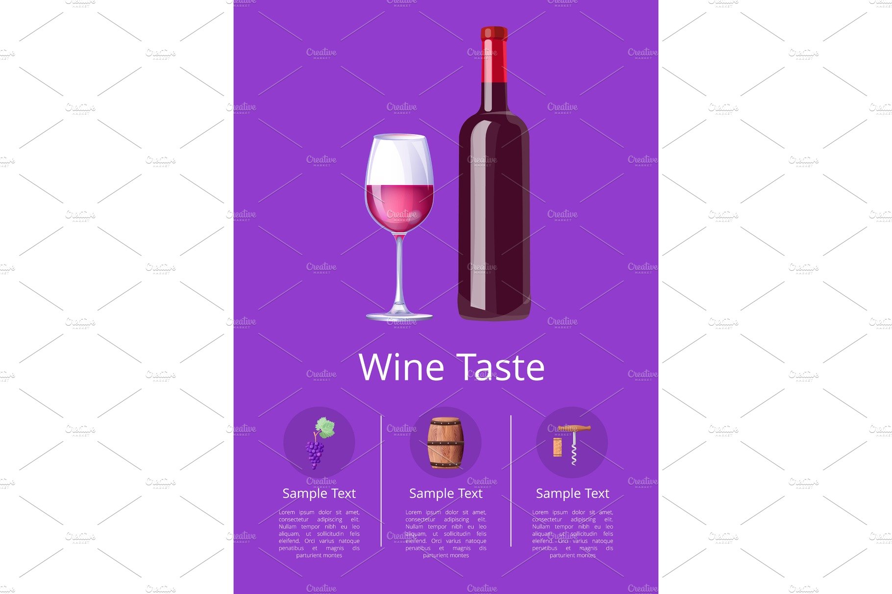 Wine Taste with Text Sample Vector cover image.