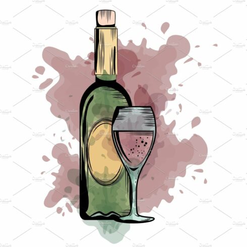 red wine bottle and cup label cover image.