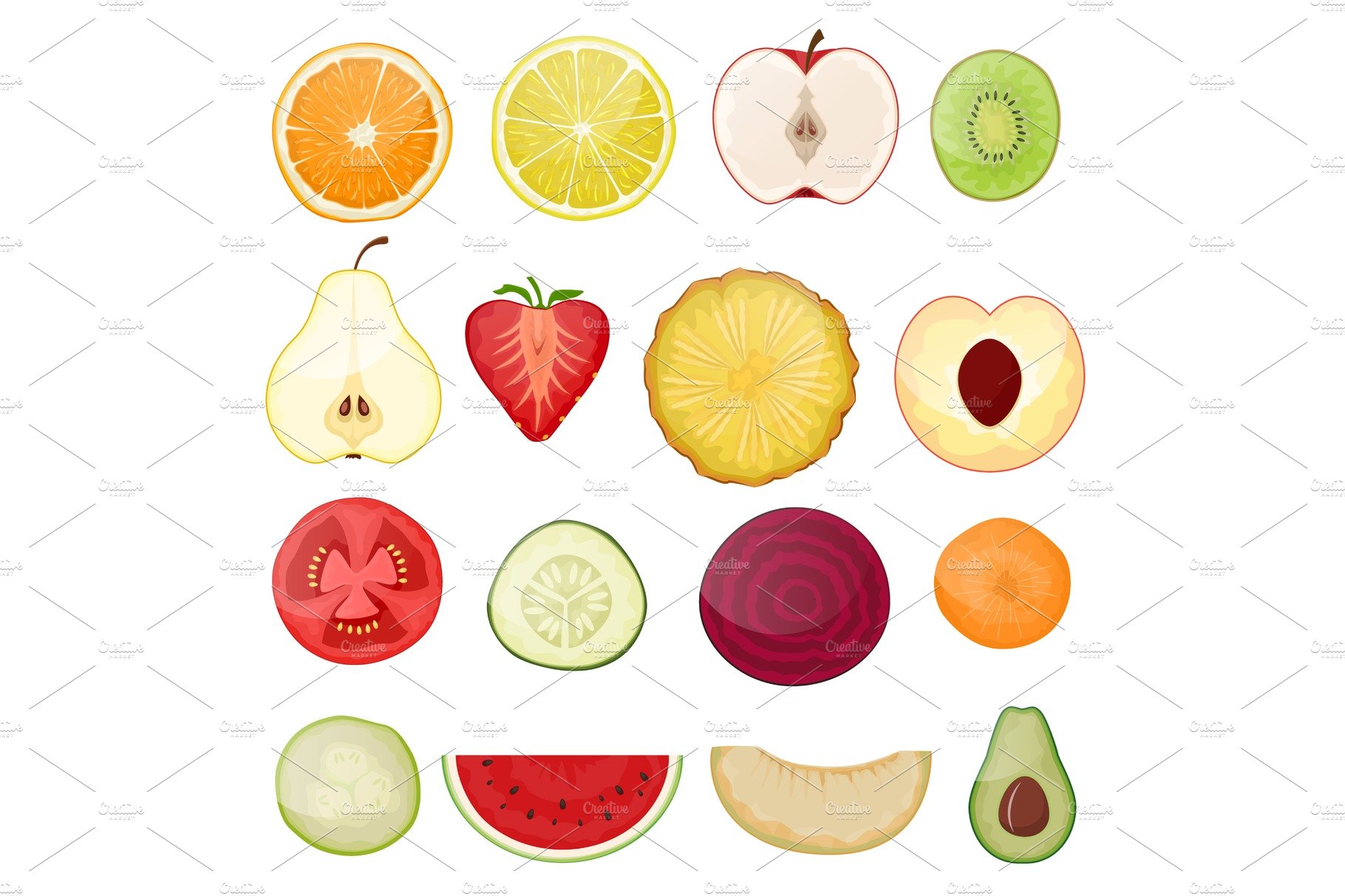 Fruit slice vector fresh fruity cover image.