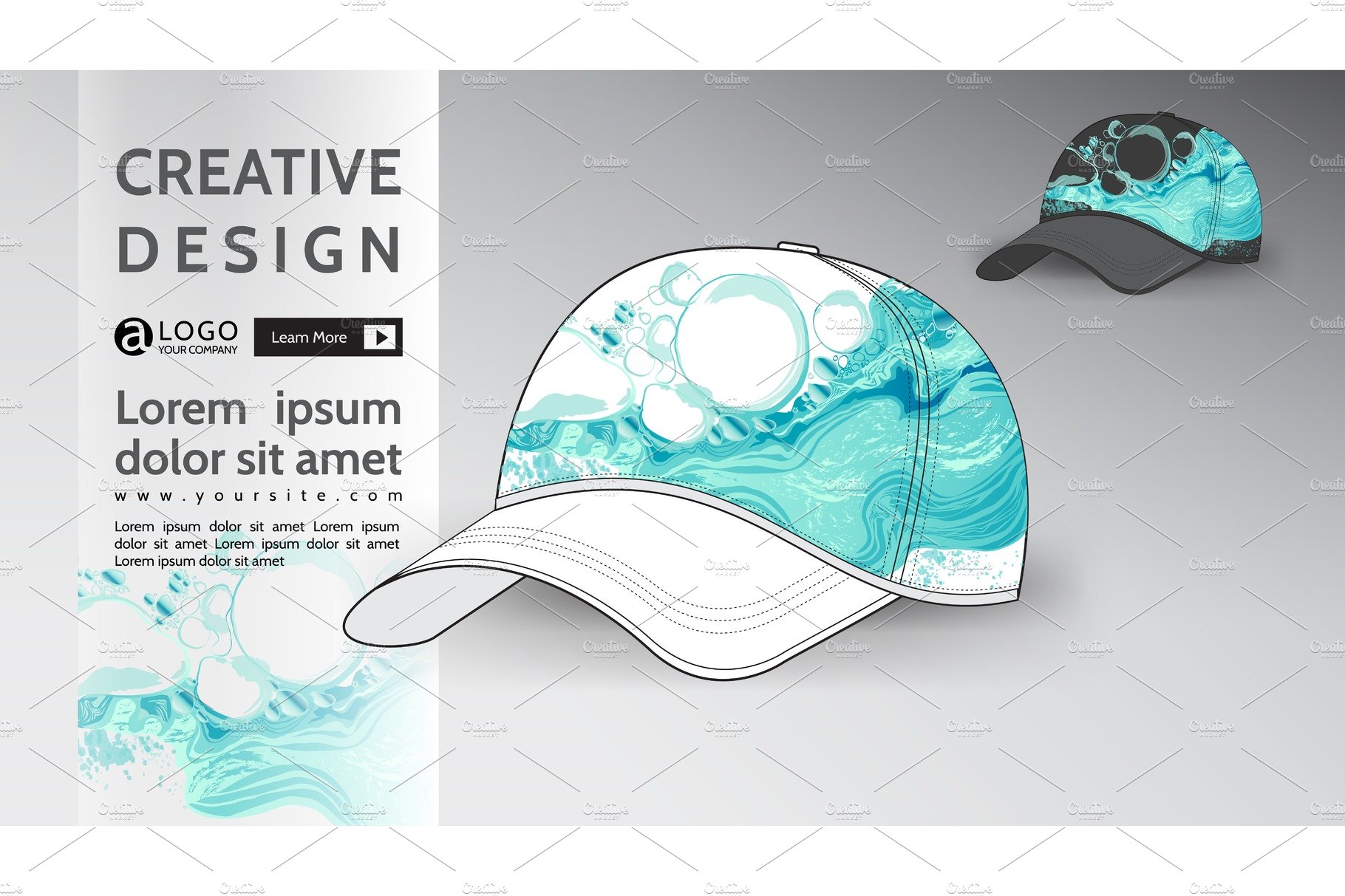 cap Mock Up abstract vector design cover image.