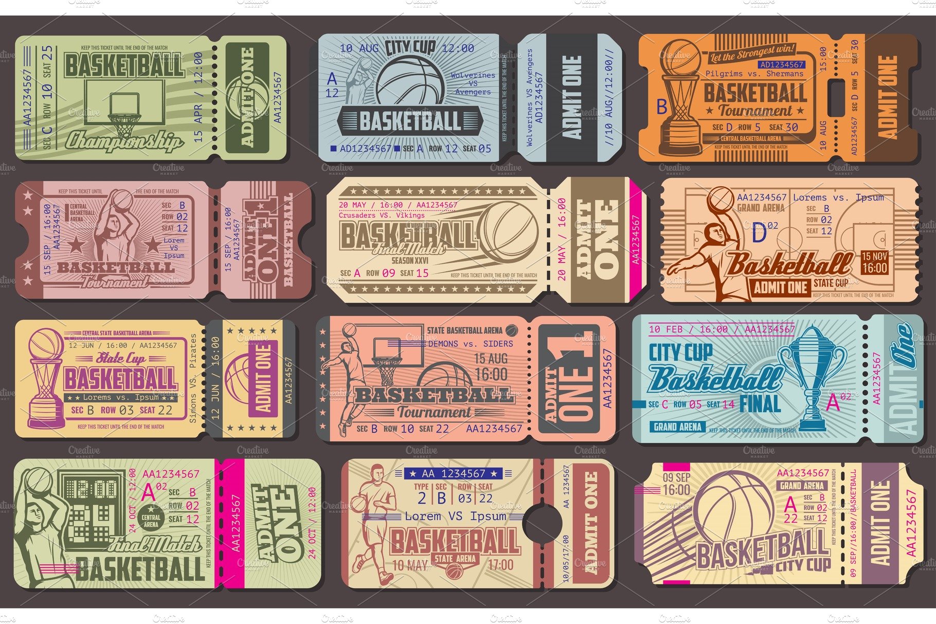 Admission tickets, baseball sport cover image.