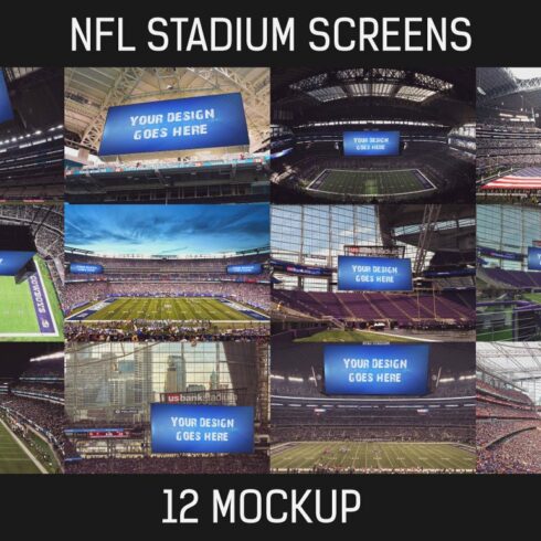 12 NFL Stadium Screen Mockup cover image.