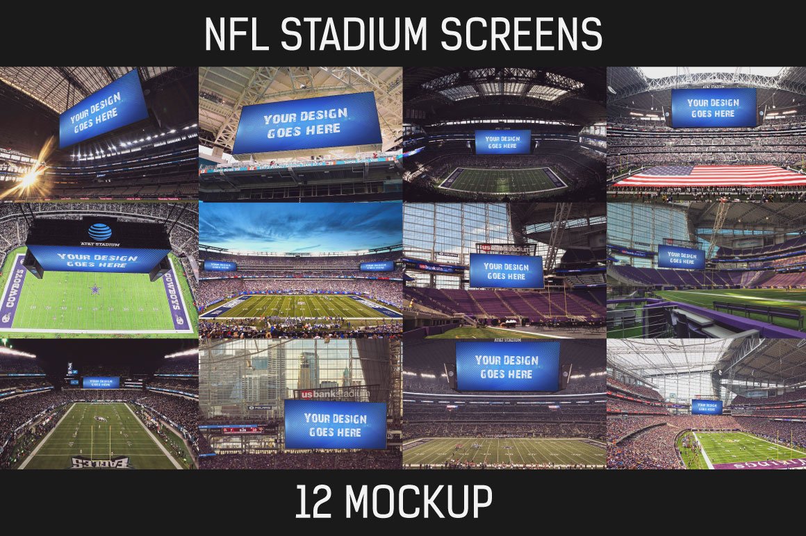 12 NFL Stadium Screen Mockup cover image.